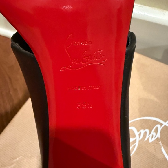 Christian Louboutin Patrouille 85mm Leather Elastic Strappy Heels sz 38.5 - Picture 11 of 16